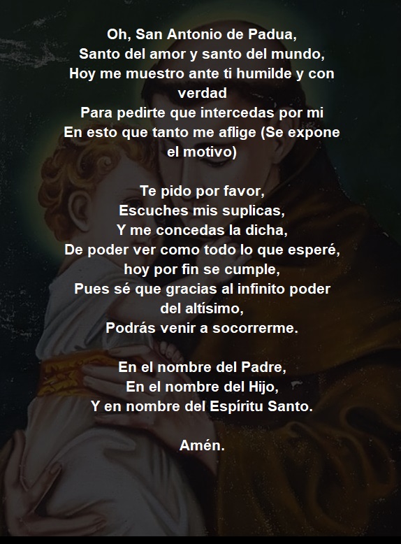 Oración a San Antonio de cabeza