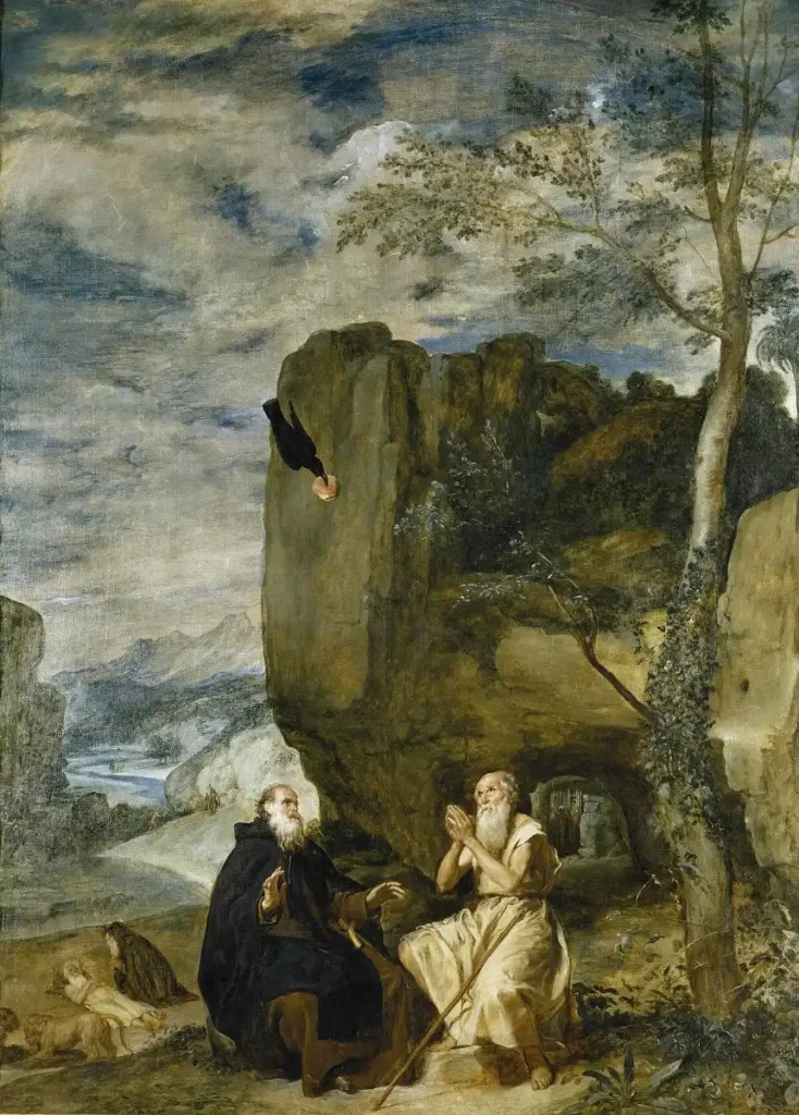 San Antonio Abad y San Pablo ermitaño, cuadro de Velázquez en el Museo del Prado