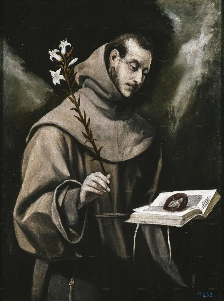 San Antonio de Padua con el lirio y el libro, pintura de El Greco