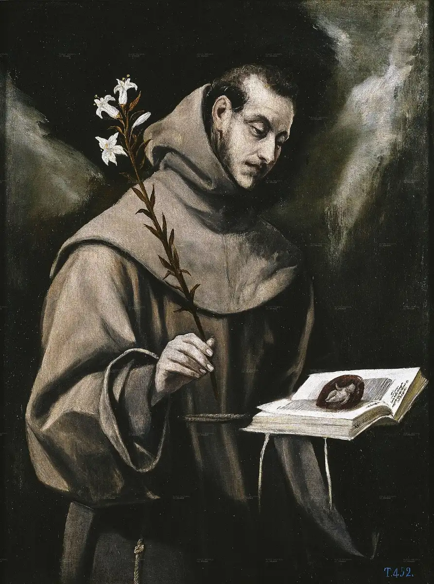 San Antonio de Padua con el lirio y el libro, pintura de El Greco