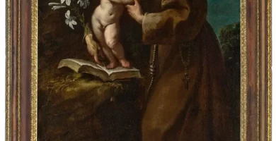 San Antonio de Padua con el Niño Jesús sobre un libro, de Carlo Francesco Nuvolone