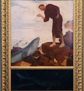 San Antonio predicando a los peces desde una roca, cuadro de Arnold Böcklin (1892)