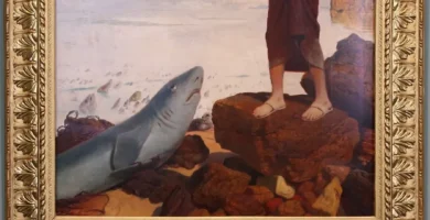 San Antonio predicando a los peces desde una roca, cuadro de Arnold Böcklin (1892)