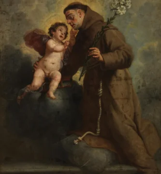 San Antonio de Padua con el Niño Jesús y el lirio, cuadro de Gaspar de Crayer