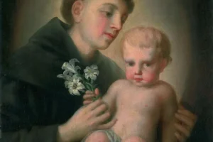 San Antonio de Padua con el Niño Jesús y el lirio, retrato atribuido a Goya