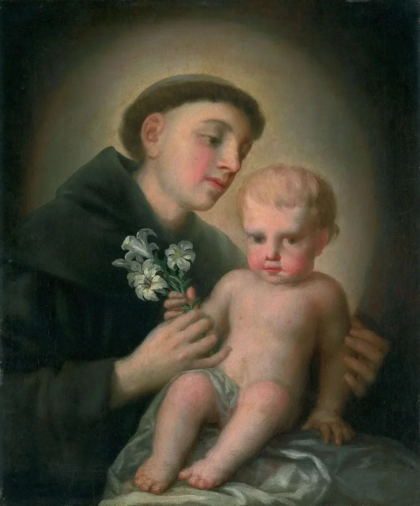 San Antonio de Padua con el Niño Jesús y el lirio, retrato atribuido a Goya